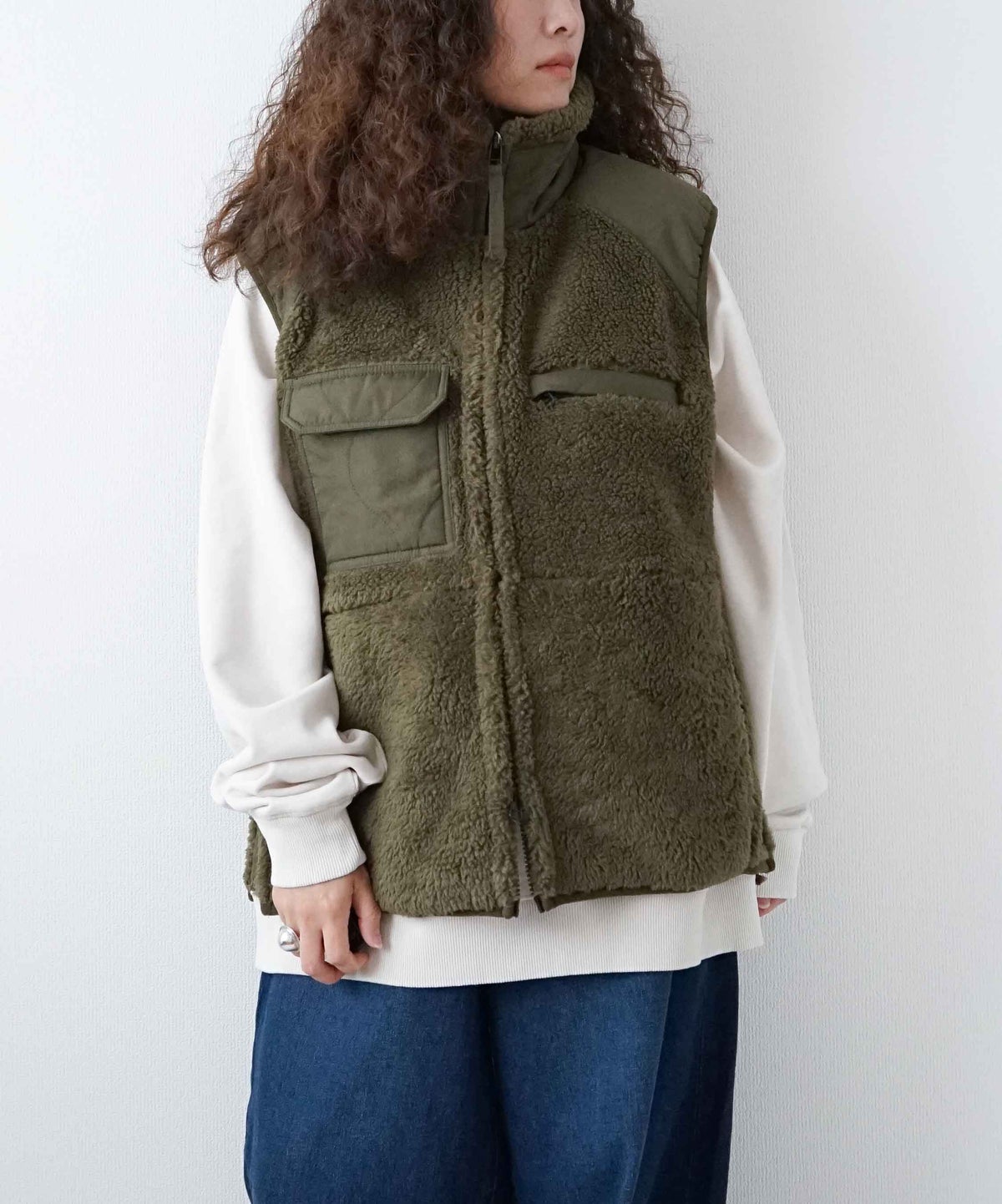  TAION｜MILITARY PILE-FLEECE HIGH-NECK VEST [[TAION-002LV3NDML-1]][D]