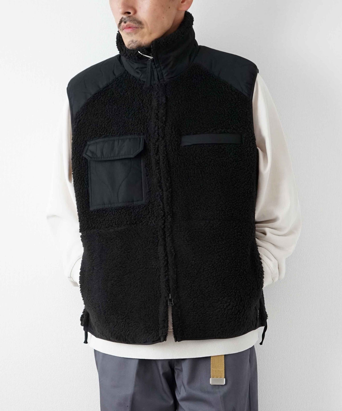  TAION｜MILITARY PILE-FLEECE HIGH-NECK VEST [[TAION-002LV3NDML-1]][D]