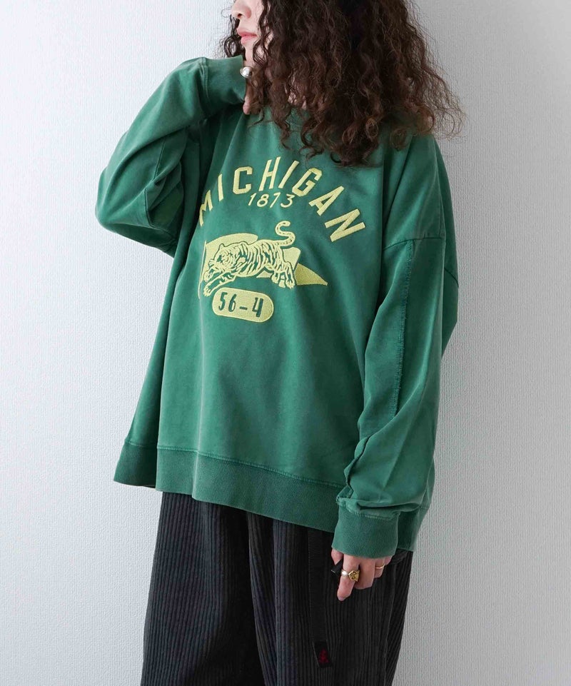  KAKELA & TRANQUIL｜カレッジロゴ刺繍ワイドスウェット [[12607-562-10]][D]