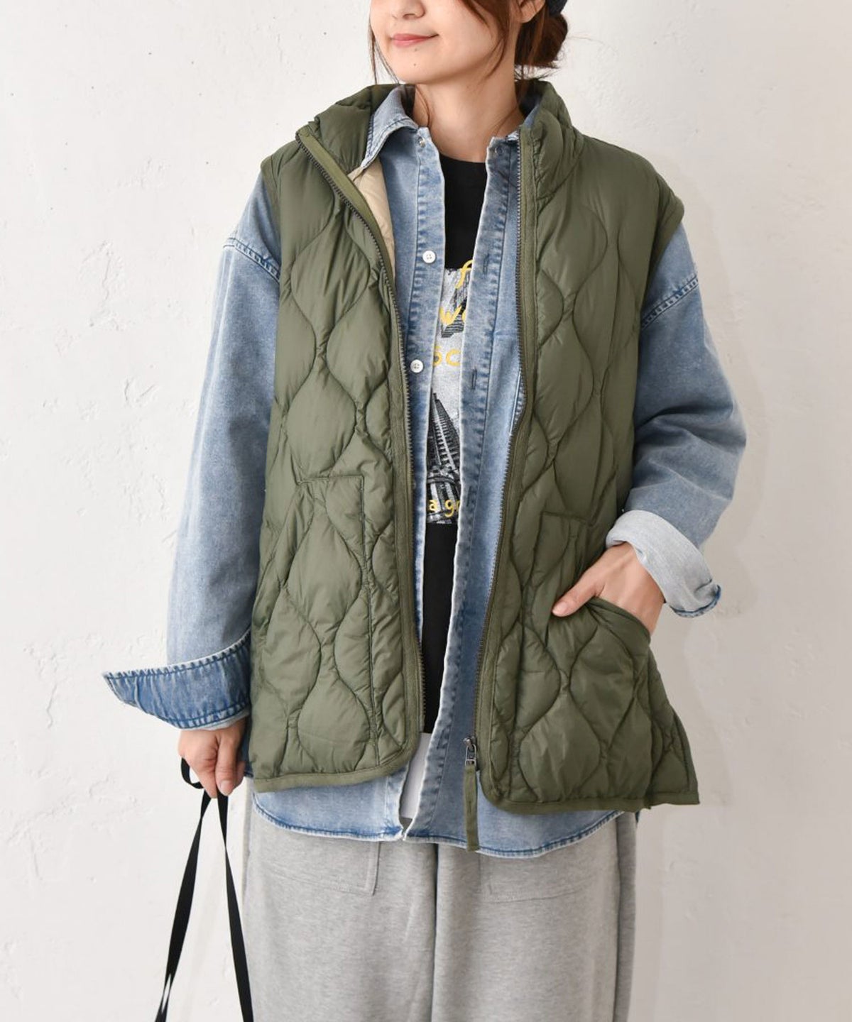 TAION｜MILITARY HI NECK W-ZIP DOWN VEST(SOFT SHELL) [[TAION-002ALSZML-1]][C]