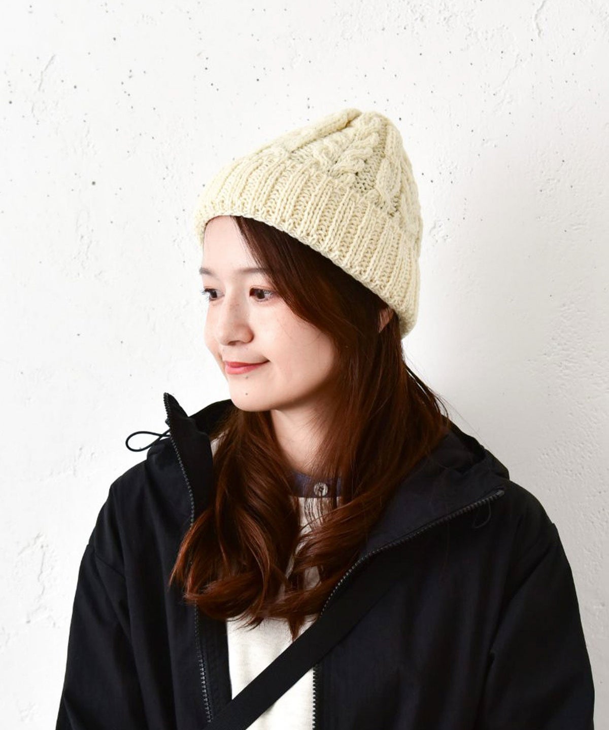 ARAN WOOLLEN MILLS｜柄編みニット帽 [[C982]][C]