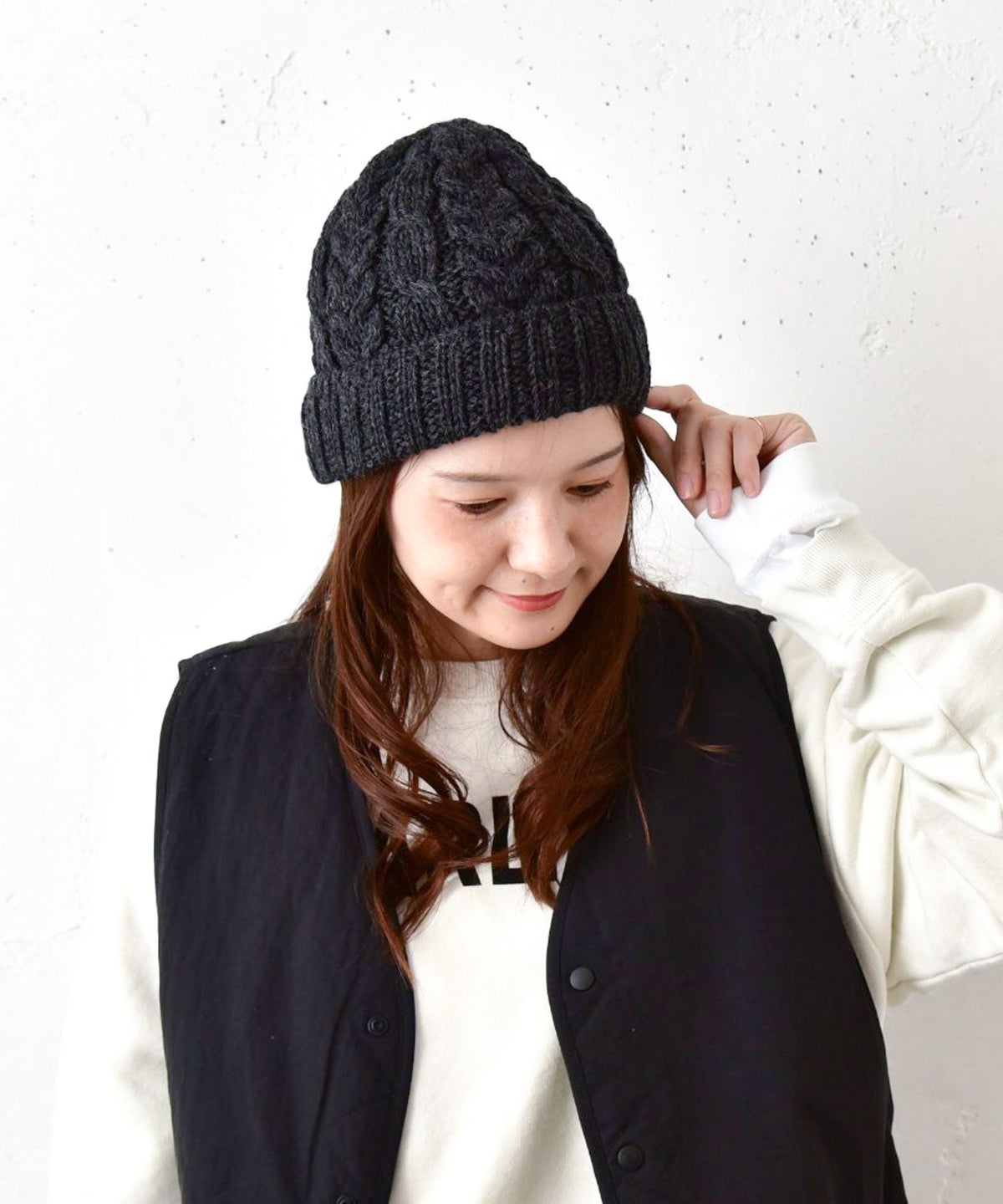 ARAN WOOLLEN MILLS｜柄編みニット帽 [[C982]][C]