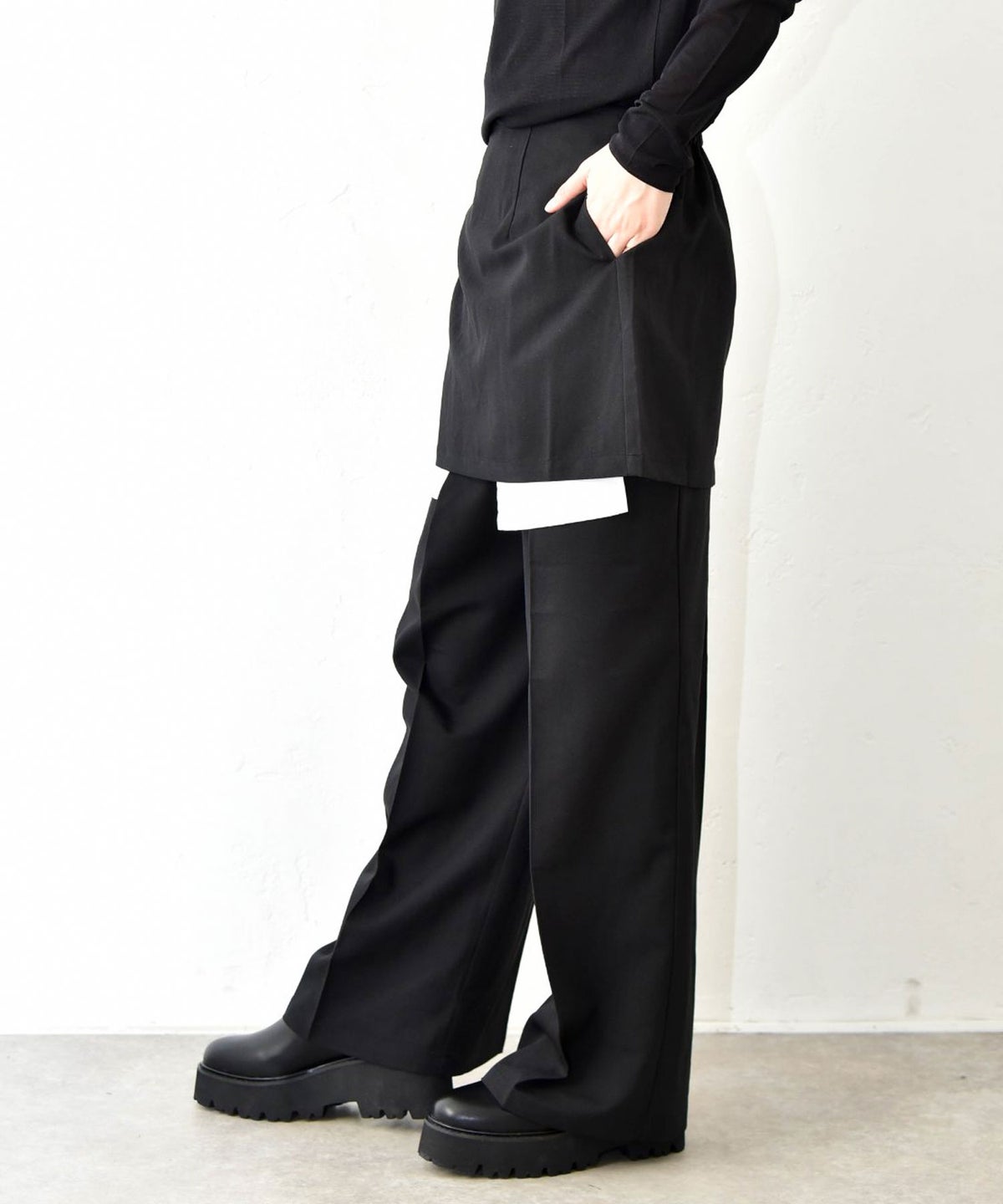 HUMS｜スカートセットツイルパンツ [[32861A334]][C]