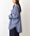 her.｜ストレッチ入ダンガリーシャツ(h.刺繍入り) [[CE3SH251001B]][C]