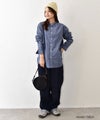 her.｜ストレッチ入ダンガリーシャツ(h.刺繍入り) [[CE3SH251001B]][C]