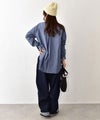 her.｜ストレッチ入ダンガリーシャツ(h.刺繍入り) [[CE3SH251001B]][C]