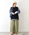 her.｜ストレッチ入ダンガリーシャツ(h.刺繍入り) [[CE3SH251001B]][C]