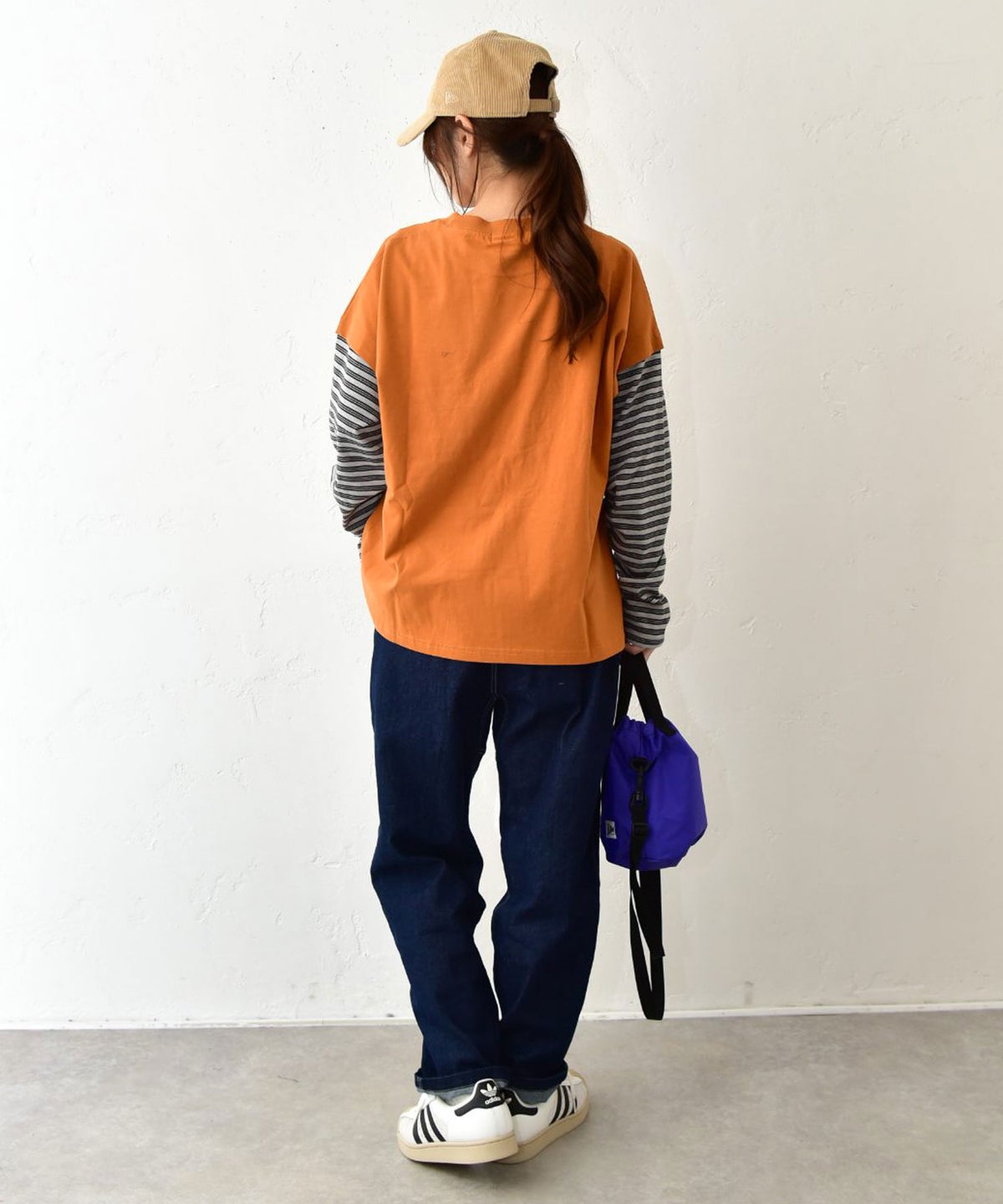  IN THE MARKET｜ボーダースリーブロゴTEE [[4456456]][C]