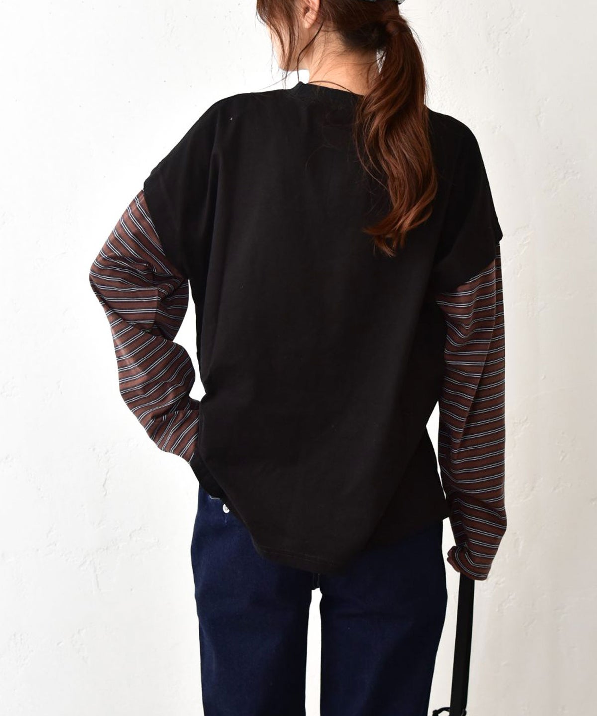  IN THE MARKET｜ボーダースリーブロゴTEE [[4456456]][C]