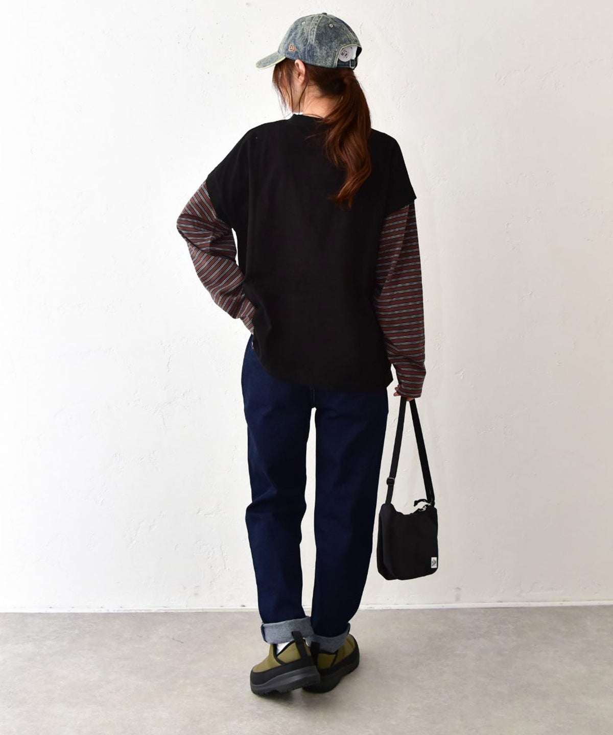  IN THE MARKET｜ボーダースリーブロゴTEE [[4456456]][C]
