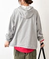 her.｜ミニ裏毛　裾絞りフーディープルオーバー [[131384H]][C]