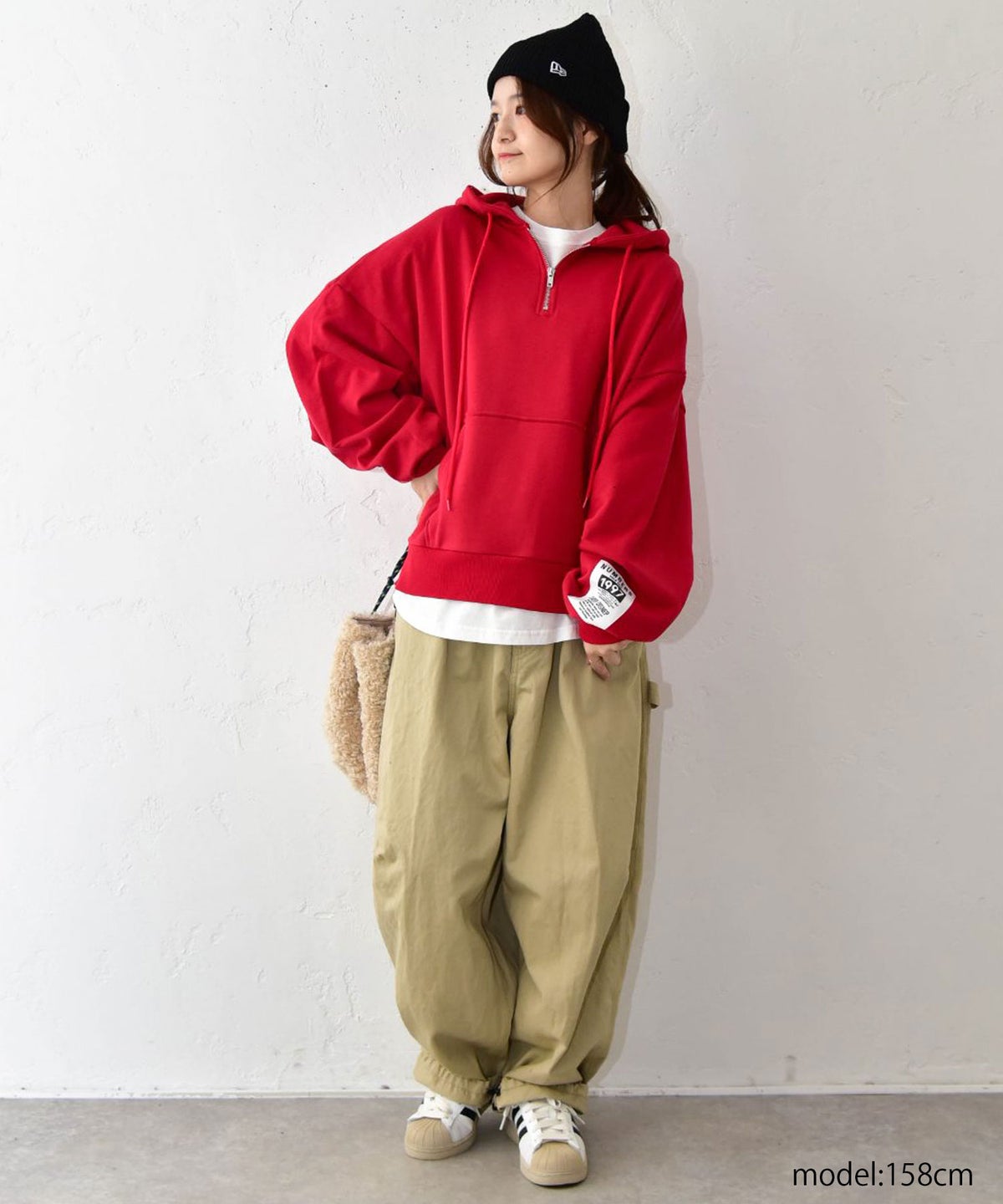 IN THE MARKET｜袖ワッペン付ハーフジップパーカー [[C-2615]][C]