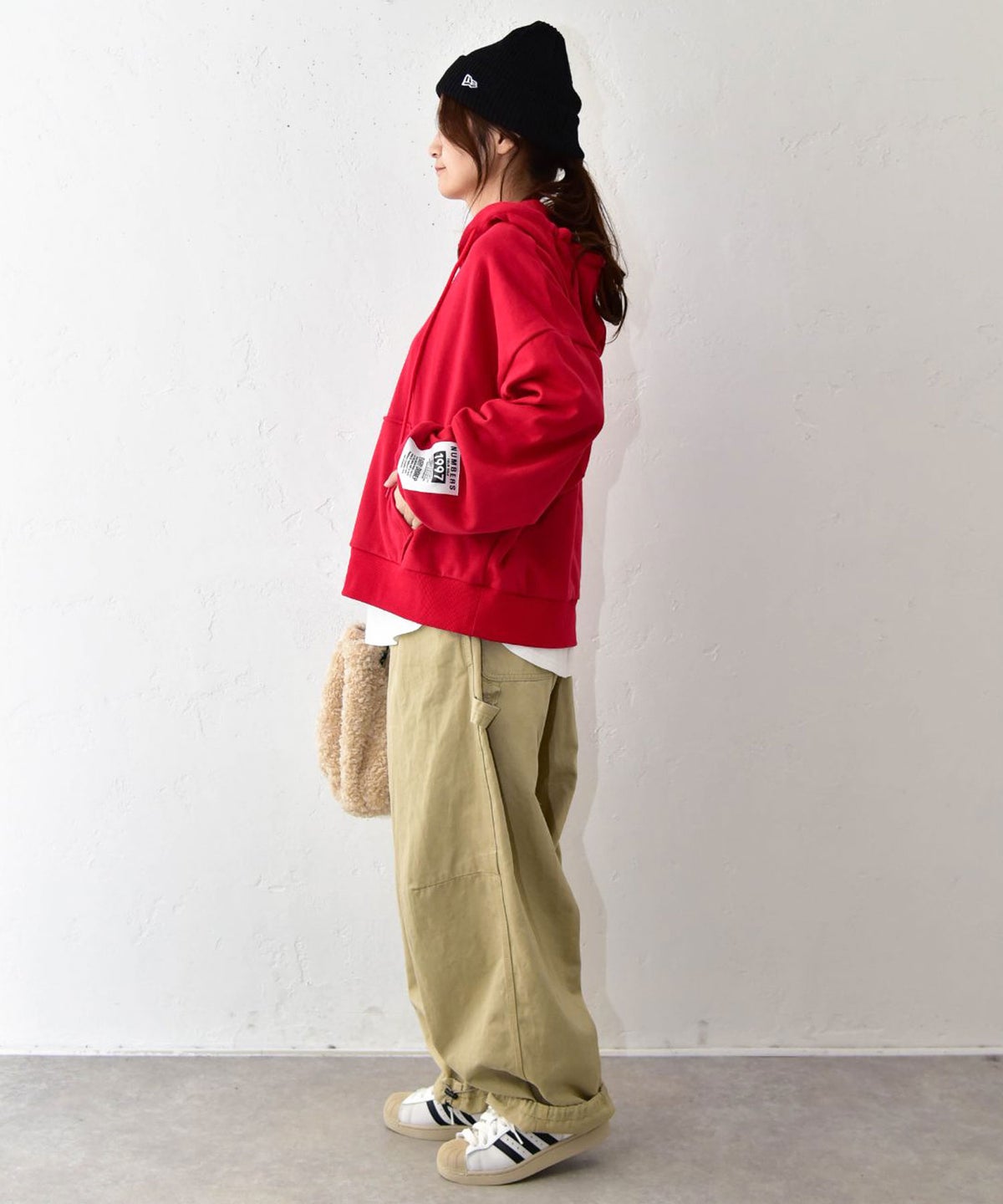 IN THE MARKET｜袖ワッペン付ハーフジップパーカー [[C-2615]][C]