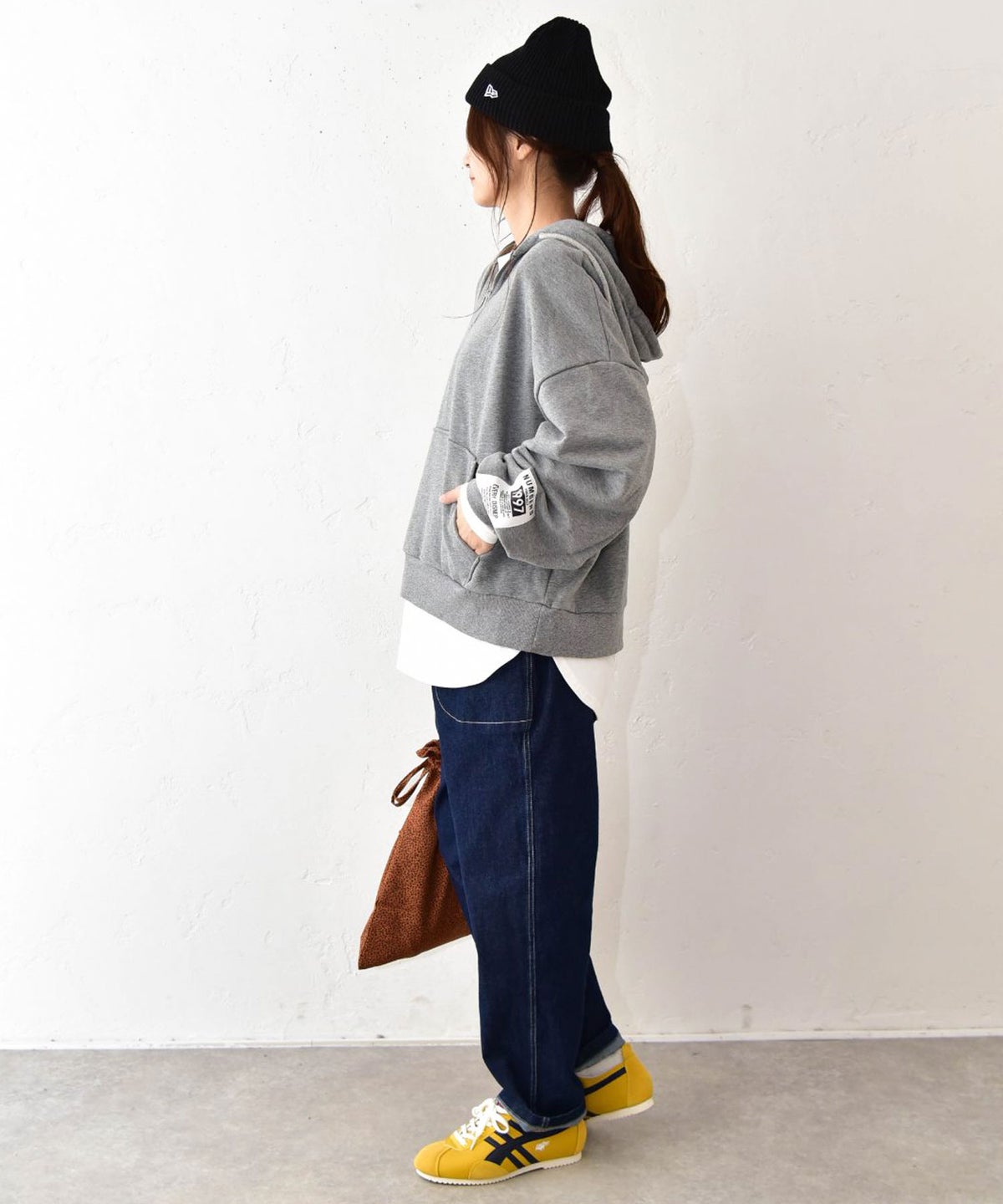 IN THE MARKET｜袖ワッペン付ハーフジップパーカー [[C-2615]][C]