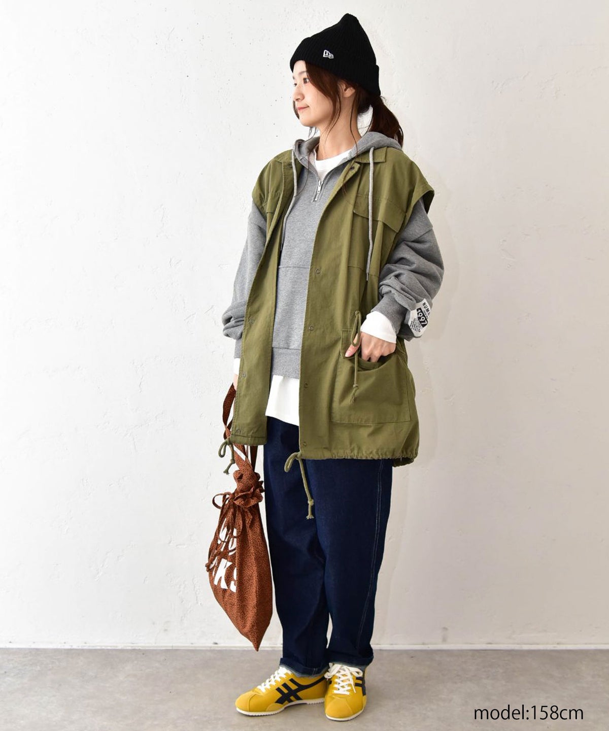 IN THE MARKET｜袖ワッペン付ハーフジップパーカー [[C-2615]][C]