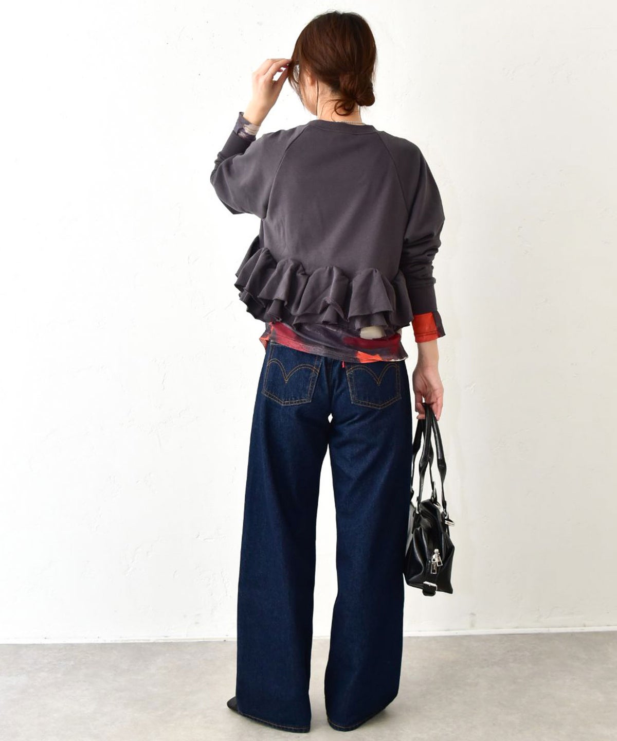 HUMS｜裾フリルデザイン裏毛カットソー [[33717A333]][C]