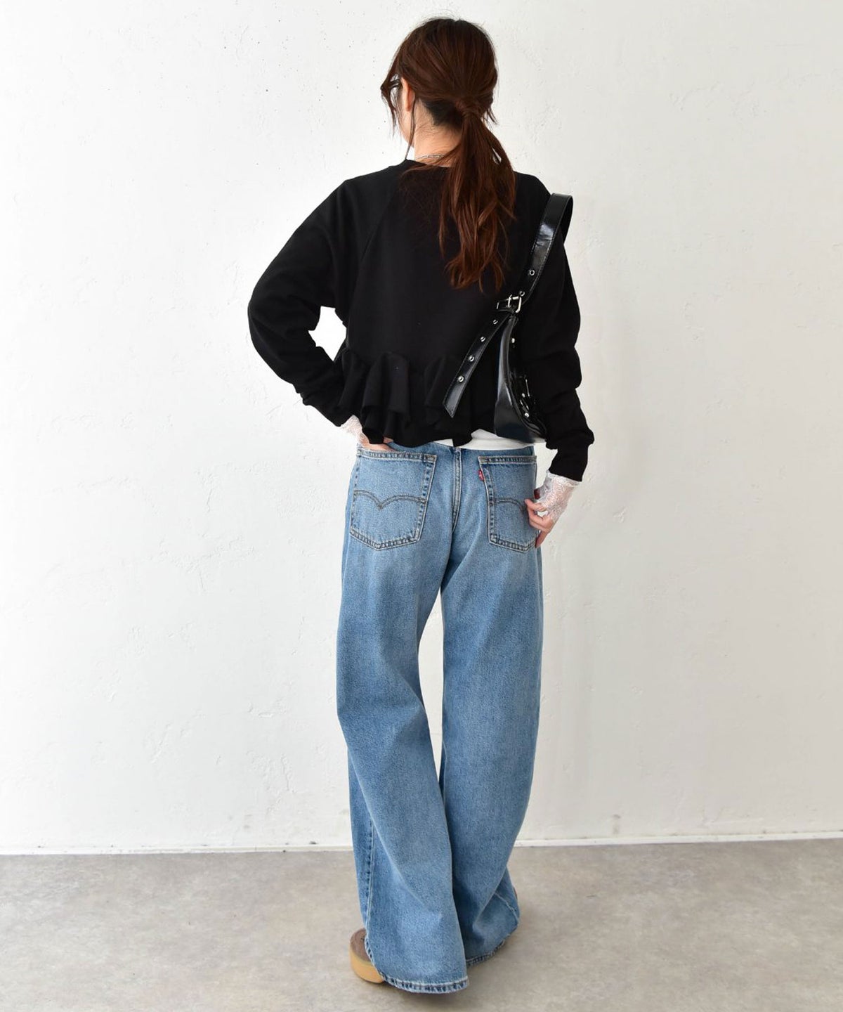 HUMS｜裾フリルデザイン裏毛カットソー [[33717A333]][C]