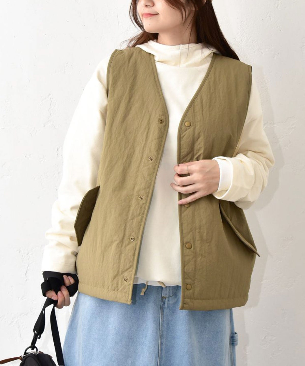 Our.｜ドットボタン ナイロンベスト [[C-9073]][C]