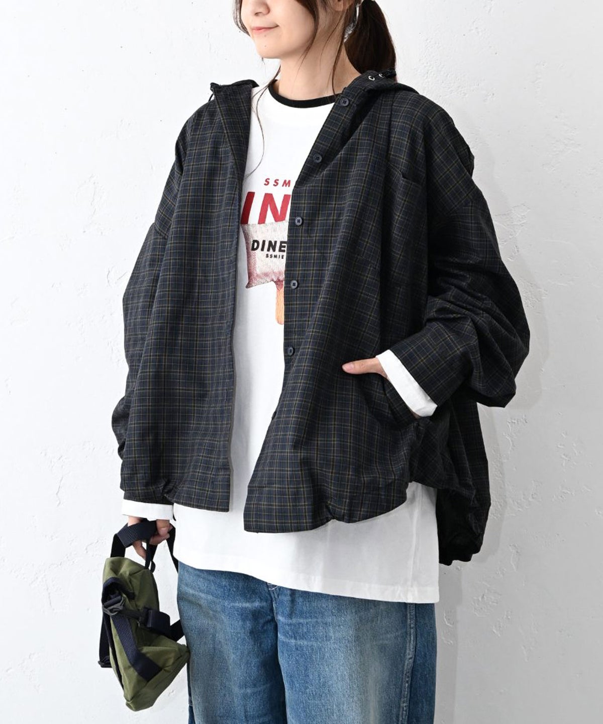 IN THE MARKET｜バック刺繍ロゴフード付きシャツアウター [[MDIN-0002]][C