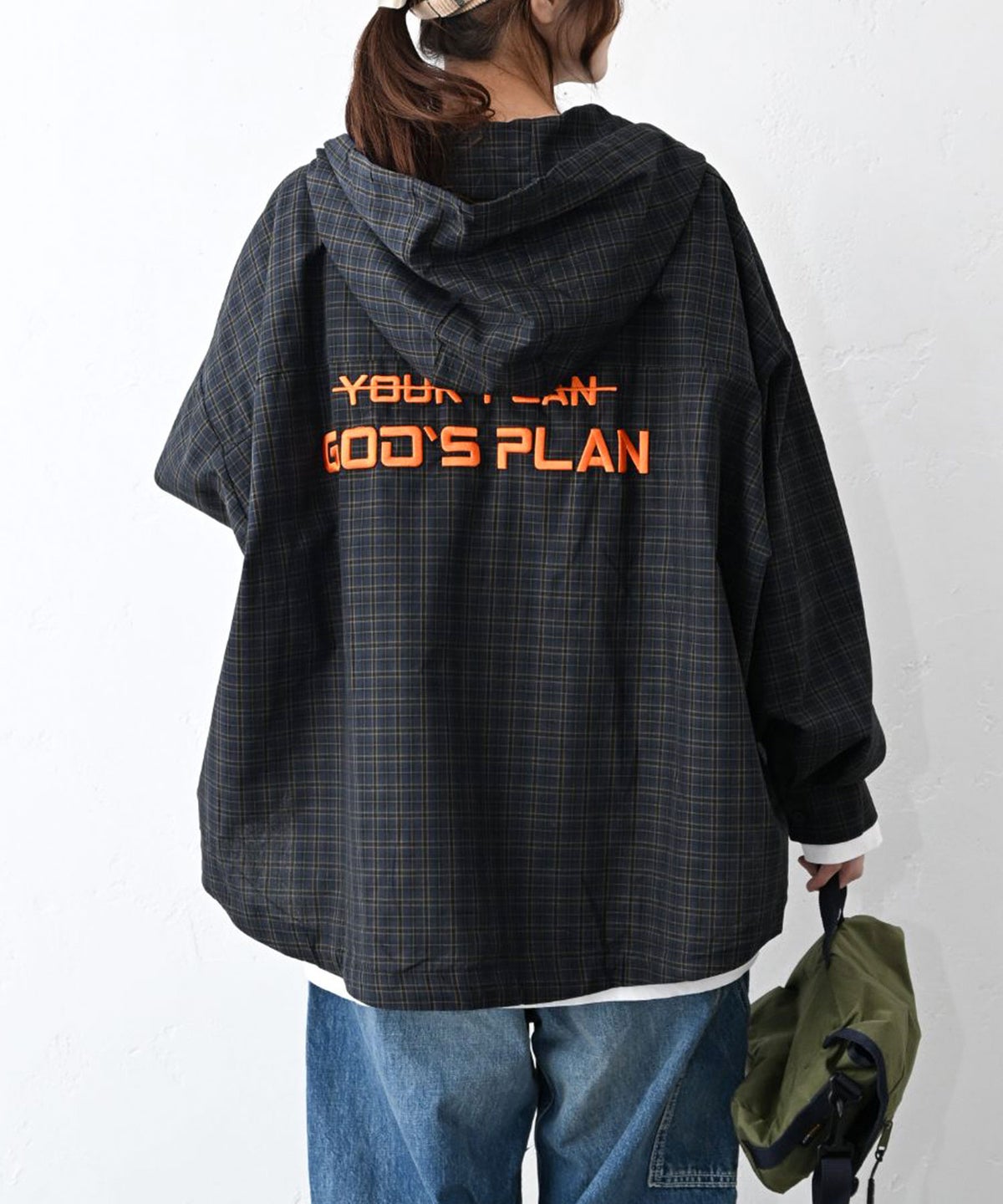 IN THE MARKET｜バック刺繍ロゴフード付きシャツアウター [[MDIN-0002]][C