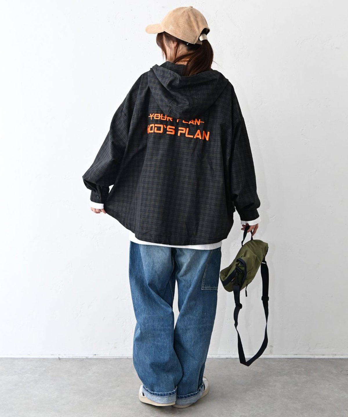 IN THE MARKET｜バック刺繍ロゴフード付きシャツアウター [[MDIN-0002]][C